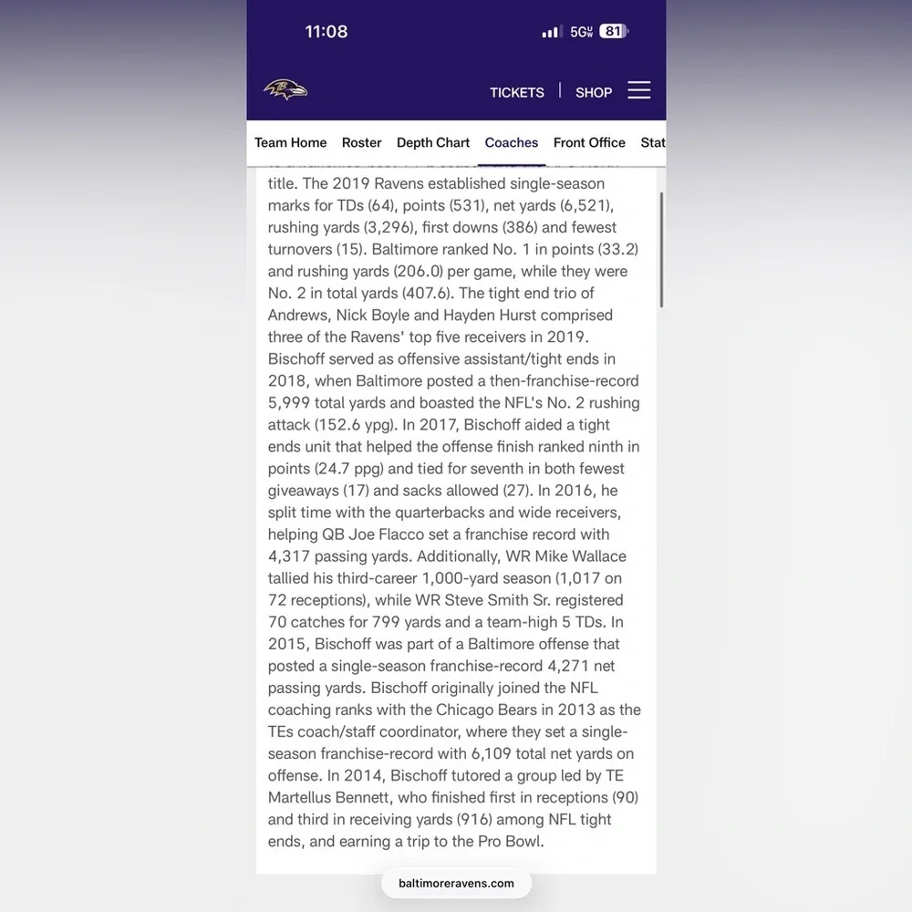 Nike Baltimore Ravens Andy Bischoff Coach’s Hoodie XXL - Picture 7 of 7